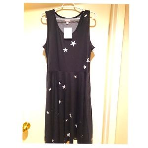 NWT Lularoe Nicki Dress - XL Black with Stars